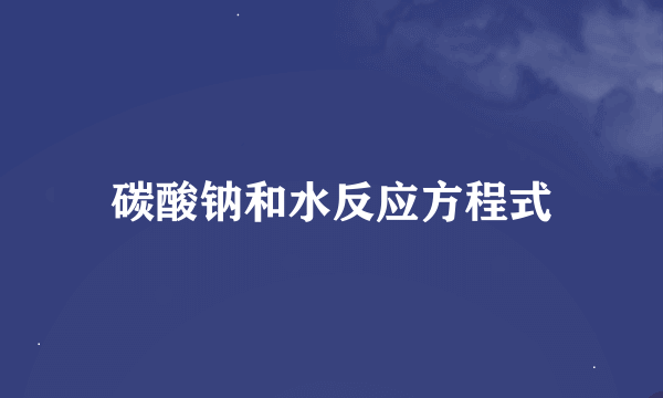 碳酸钠和水反应方程式