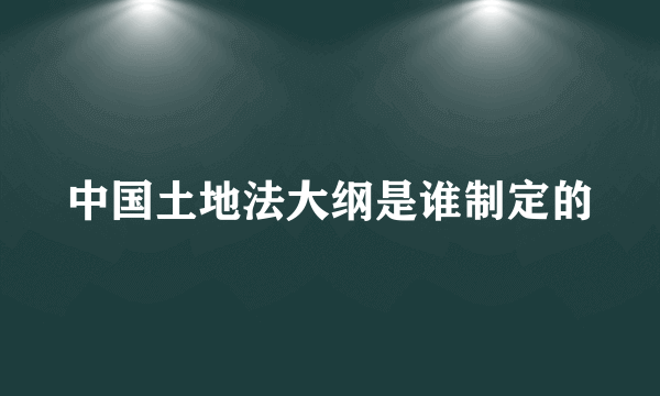 中国土地法大纲是谁制定的