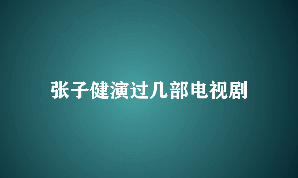 张子健演过几部电视剧