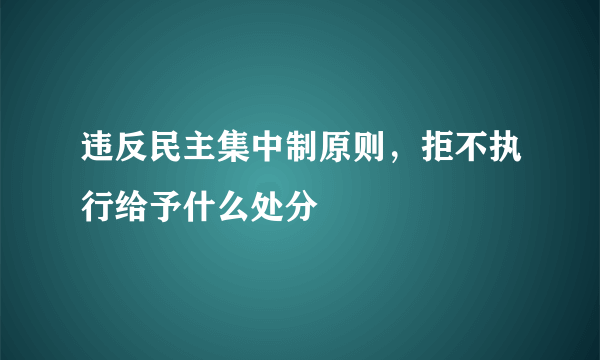 违反民主集中制原则，拒不执行给予什么处分