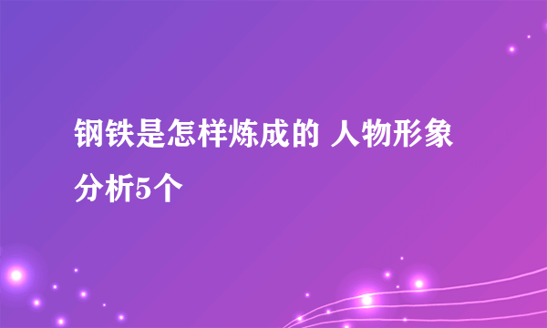 钢铁是怎样炼成的 人物形象分析5个