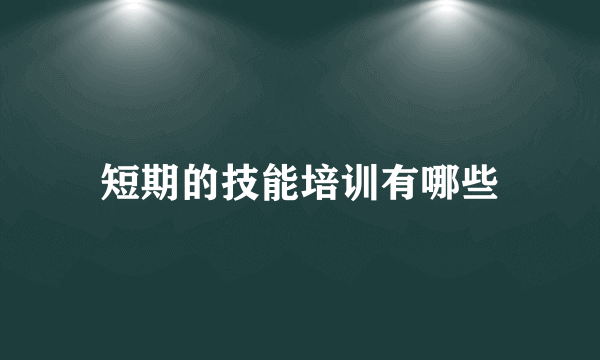 短期的技能培训有哪些