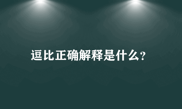 逗比正确解释是什么？