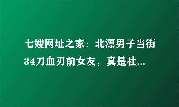 七嫂网址之家：北漂男子当街34刀血刃前女友，真是社会的悲剧？难道房子、车子、票子才能买到真正的爱情？