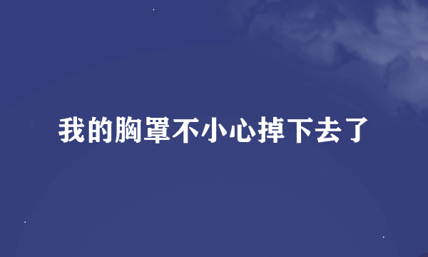 我的胸罩不小心掉下去了