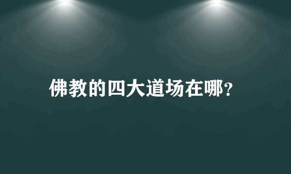 佛教的四大道场在哪？