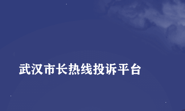 
武汉市长热线投诉平台
