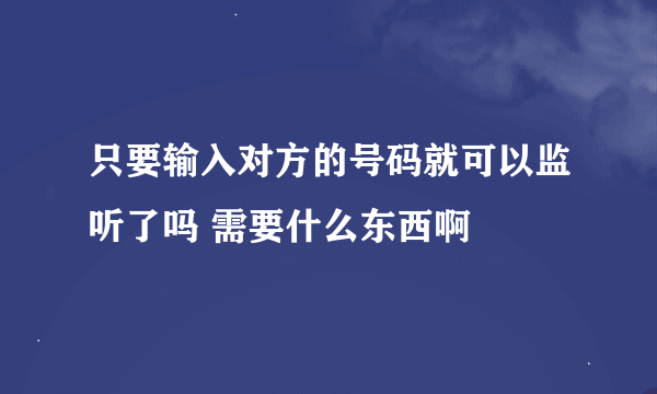 只要输入对方的号码就可以监听了吗 需要什么东西啊