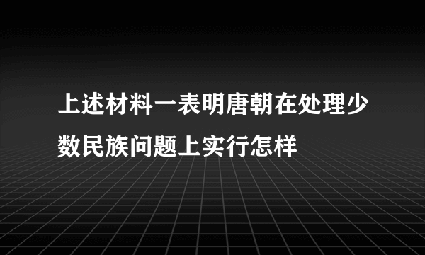 上述材料一表明唐朝在处理少数民族问题上实行怎样