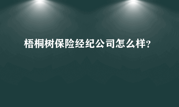 梧桐树保险经纪公司怎么样？