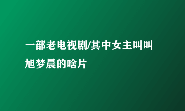 一部老电视剧/其中女主叫叫旭梦晨的啥片