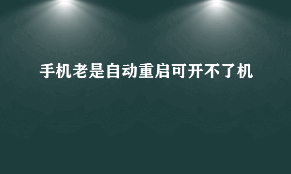 手机老是自动重启可开不了机