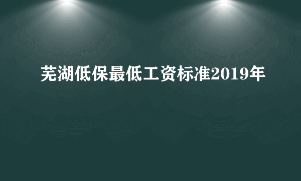 芜湖低保最低工资标准2019年