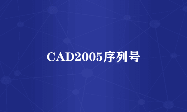 CAD2005序列号