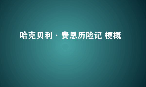 哈克贝利·费恩历险记 梗概