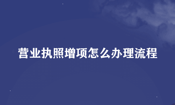 营业执照增项怎么办理流程