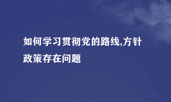 如何学习贯彻党的路线,方针政策存在问题