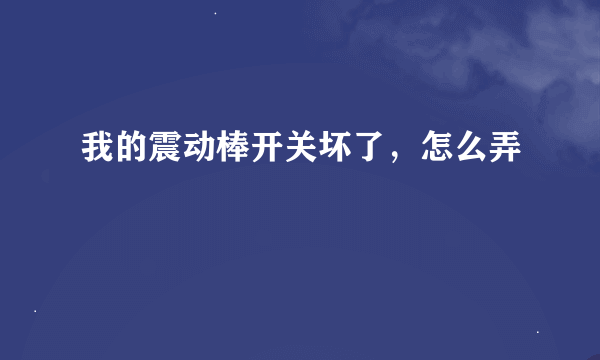 我的震动棒开关坏了，怎么弄