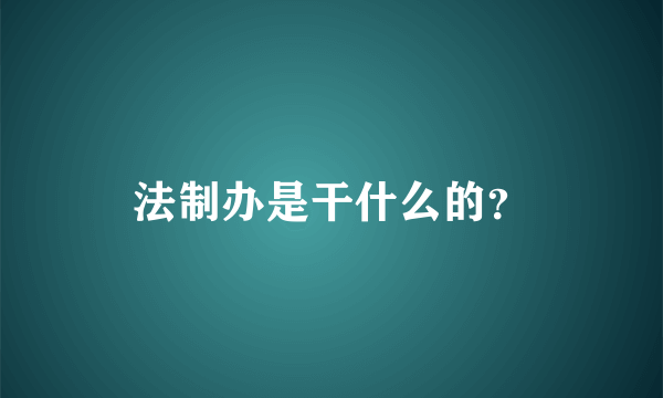 法制办是干什么的？