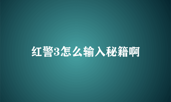 红警3怎么输入秘籍啊