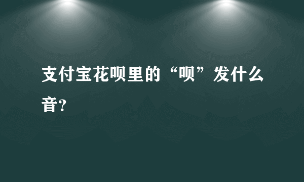 支付宝花呗里的“呗”发什么音？