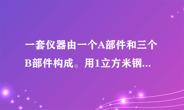 一套仪器由一个A部件和三个B部件构成。用1立方米钢材可做40个A部件或240个B部件。现要用6立方米钢材制作这