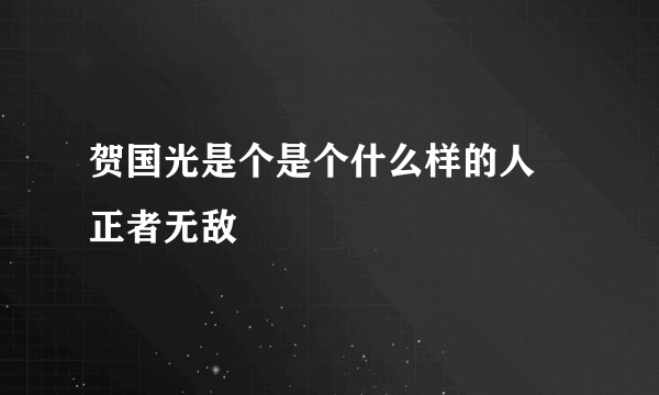 贺国光是个是个什么样的人 正者无敌