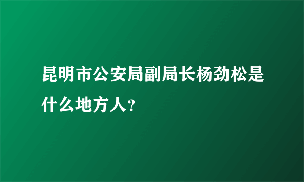 昆明市公安局副局长杨劲松是什么地方人？