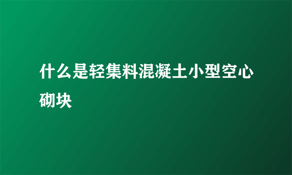 什么是轻集料混凝土小型空心砌块