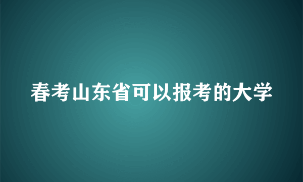 春考山东省可以报考的大学