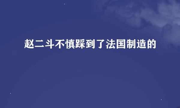 赵二斗不慎踩到了法国制造的