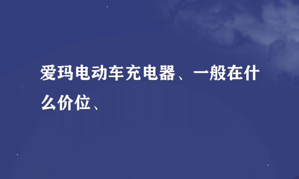 爱玛电动车充电器、一般在什么价位、