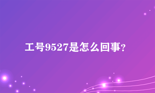 工号9527是怎么回事？