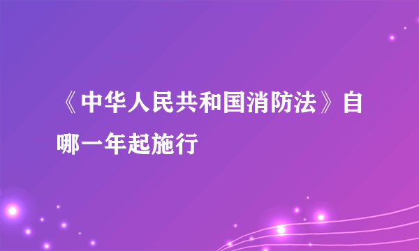 《中华人民共和国消防法》自哪一年起施行