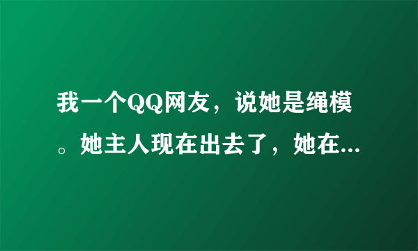 我一个QQ网友，说她是绳模。她主人现在出去了，她在绑着和我聊求求。她说她是从小训练的职业绳模，我问