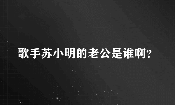 歌手苏小明的老公是谁啊？