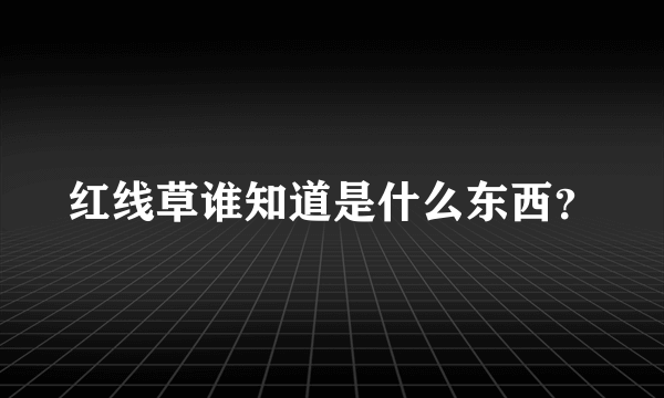 红线草谁知道是什么东西？