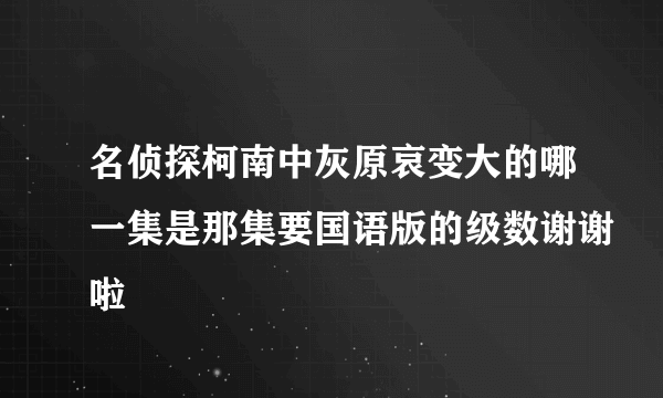 名侦探柯南中灰原哀变大的哪一集是那集要国语版的级数谢谢啦