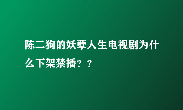 陈二狗的妖孽人生电视剧为什么下架禁播？？