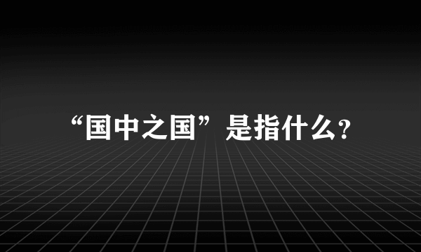 “国中之国”是指什么？