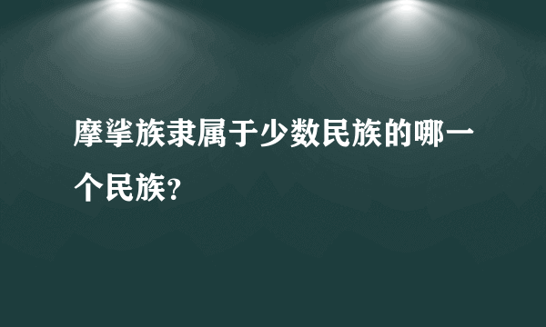 摩挲族隶属于少数民族的哪一个民族？