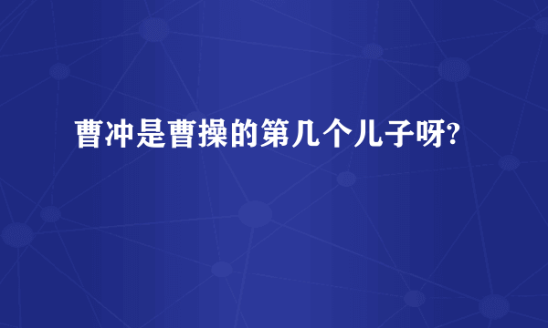 曹冲是曹操的第几个儿子呀?