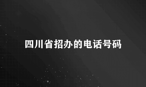 四川省招办的电话号码