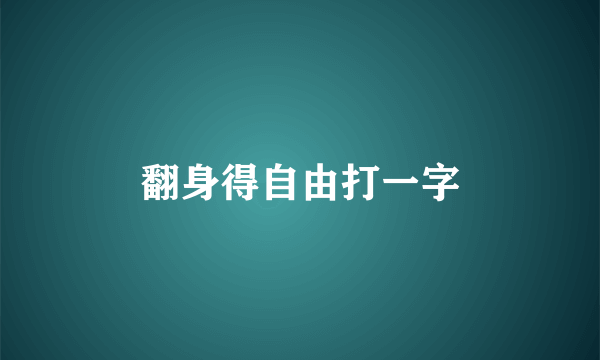 翻身得自由打一字