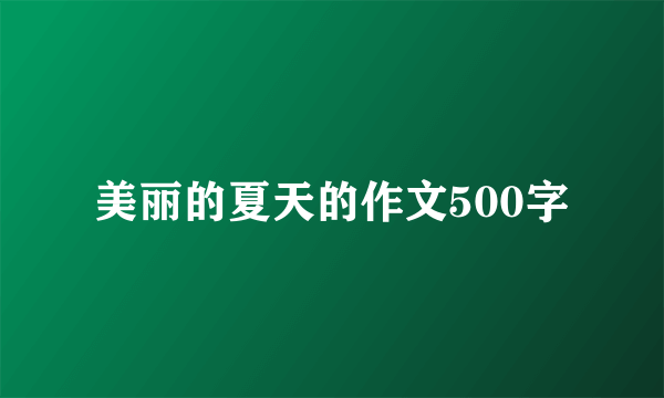 美丽的夏天的作文500字