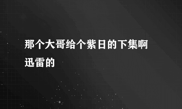 那个大哥给个紫日的下集啊 迅雷的