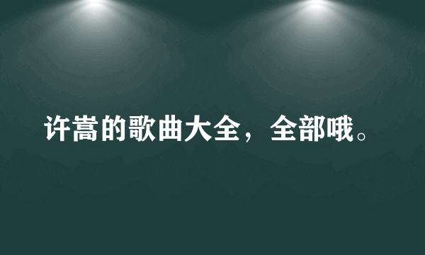 许嵩的歌曲大全，全部哦。