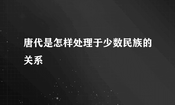 唐代是怎样处理于少数民族的关系