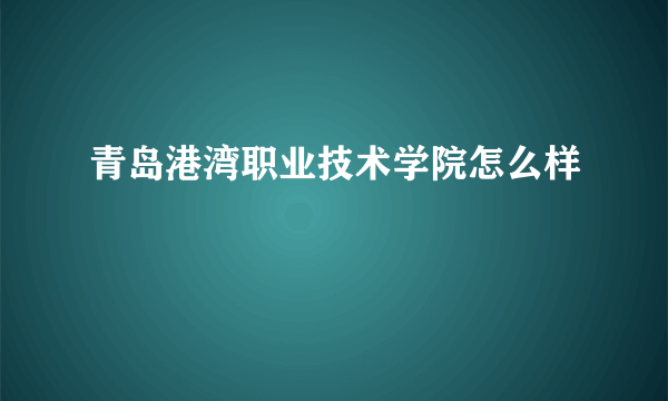 青岛港湾职业技术学院怎么样