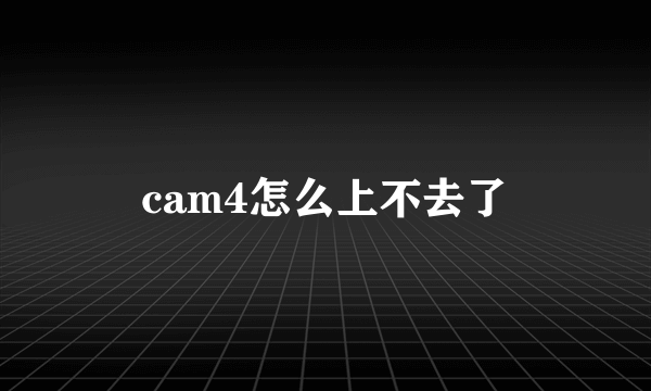 cam4怎么上不去了